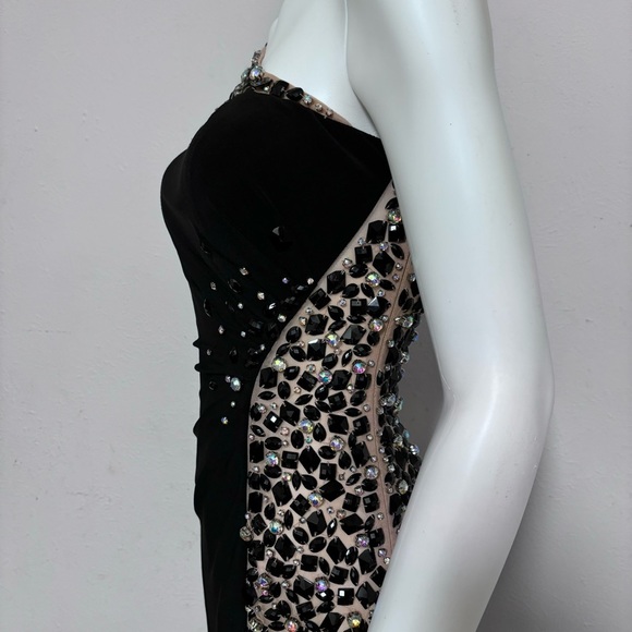 Sherri Hill Black One Shoulder Dress Size 4 - Picture 6 of 15